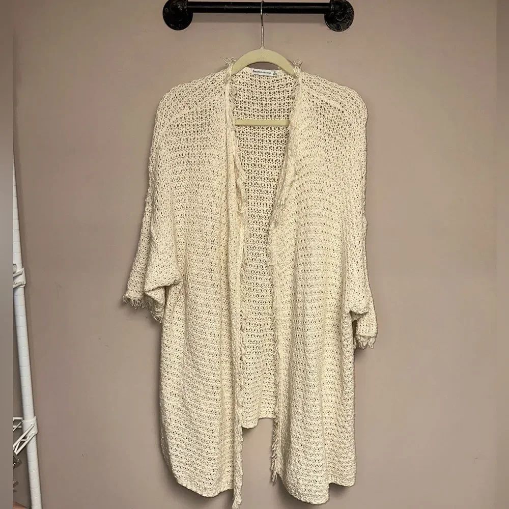 Bershka-KNITWEAR Crème Wool/Cotton Long Sweater